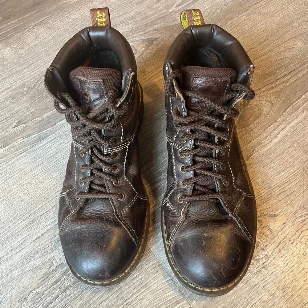 Retro Dr. Martens BOB Chunky Work Fashion Boots Brown Leather Men 11 UK 10 EU 45